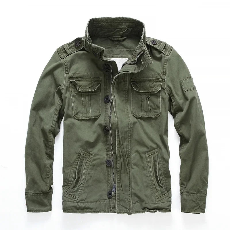 Keston Cargo Denim Jacket For Men With Heavyweight Denim Soft Cotton Lining And Multiple Utility Pockets