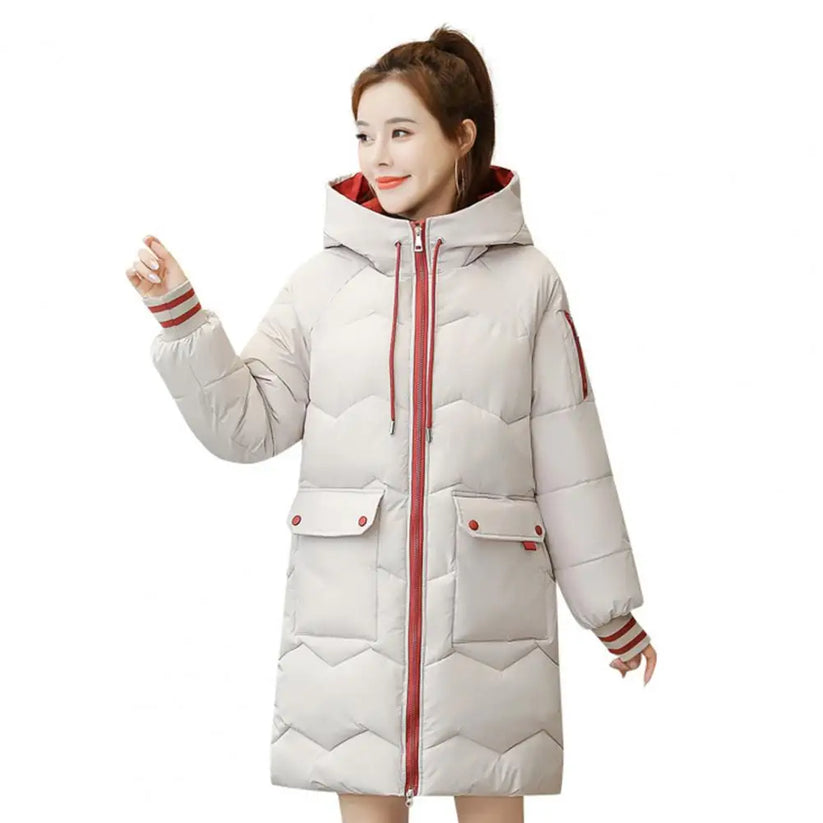 Street-wave Puffer Coat For Women Warm Lined Long Parka Cozy Comfort Sustainable Design