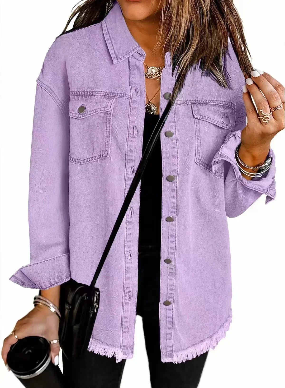 Street Wave Sophia Denim Shirt Jacket Unisex Layering