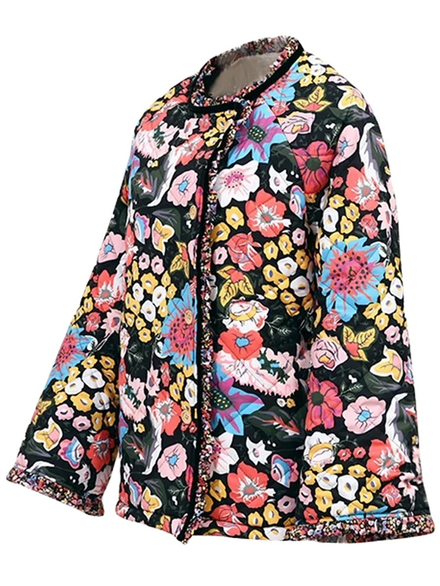 Streetwave Floral Spring Jacket For Women Elegant Colorful Print Lightweight Coat