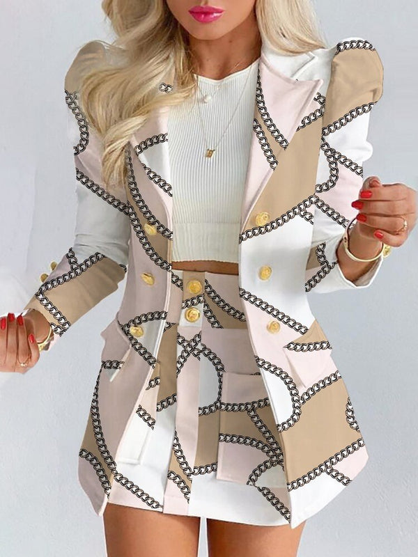 Street-Wave Bella Floral Blazer Skirt Co-ord Set Women