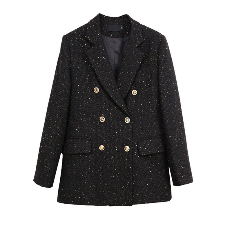 Street-wave Oversized Blazer For Women Sparkle Speckle Chic
