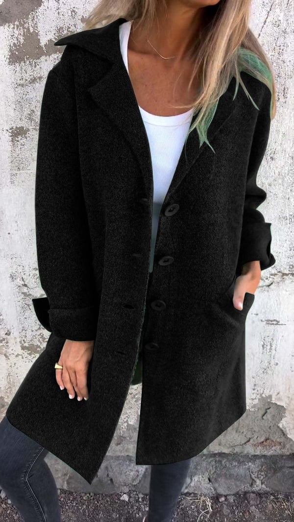 Street-Wave Wool Blend Long Coat For Women Elegant Pink All-Day Comfort Timeless Charm