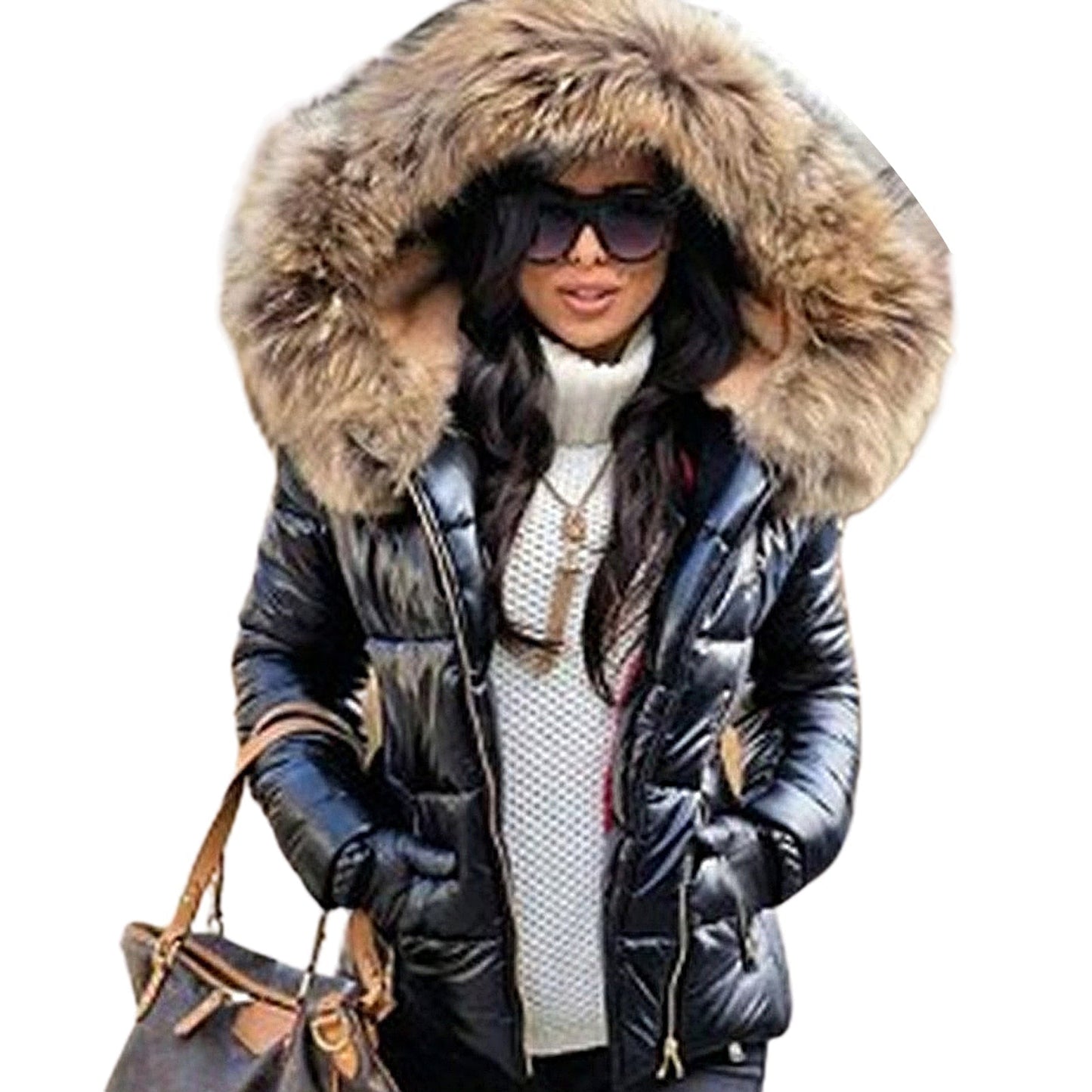 Street-Wave Down Jacket With Warm Hood For Women Ultra Cozy Puffer Coat In Winter