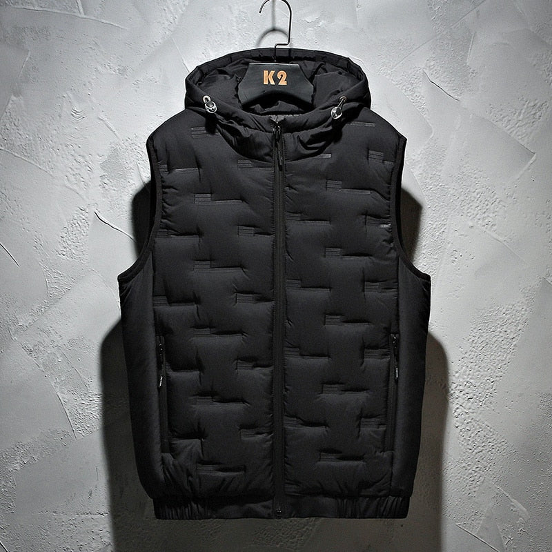 Street-Wave Cassian Premium Hooded Puffer Vest for Men Warm Insulated Outerwear Layer Versatile Fashion