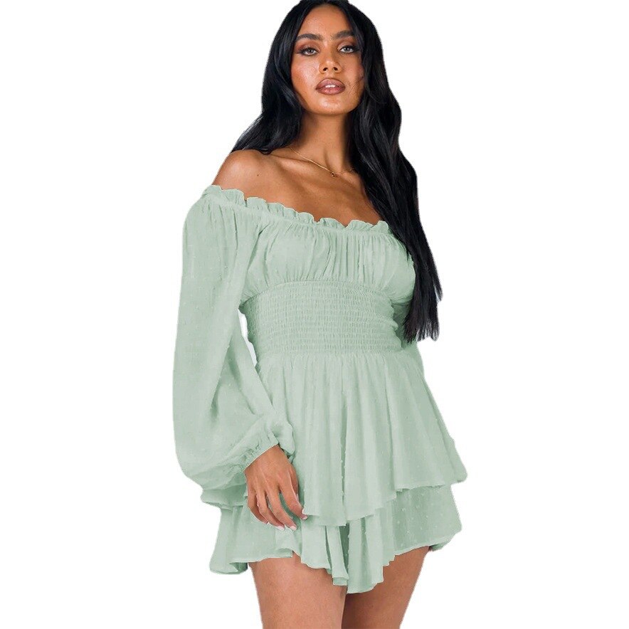 Streetwave Off Shoulder Puff Sleeve Mini Dress With Smocked Waist For Women Playful Lightweight