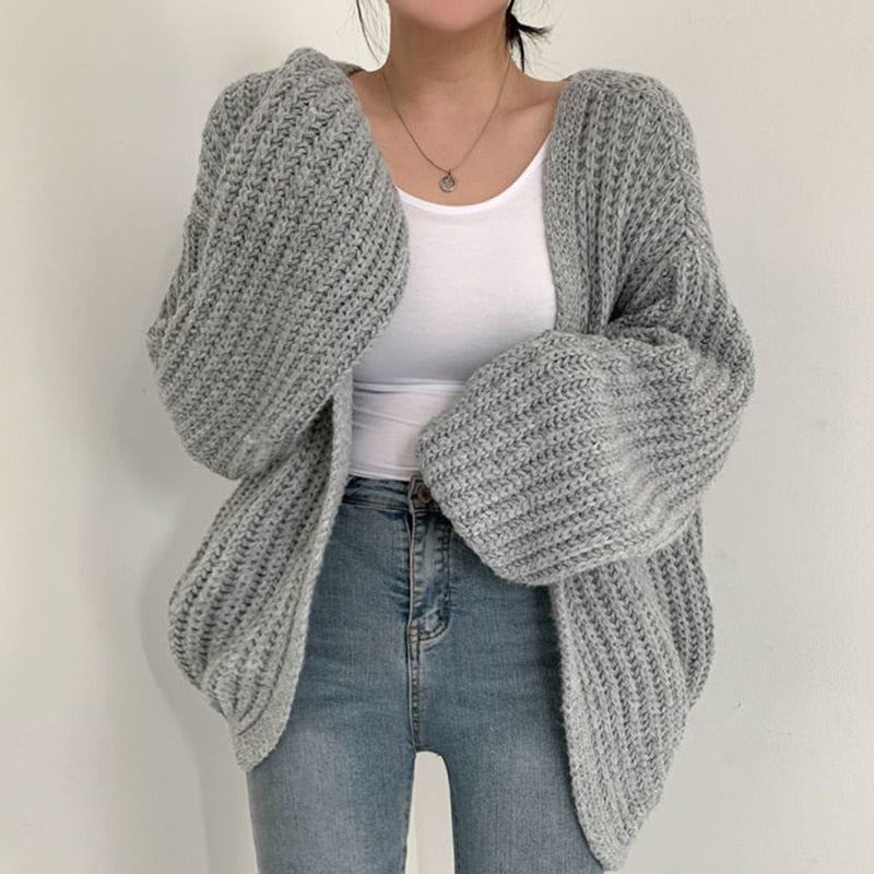 Streetwave Oversized Chunky Knit Cardigan For Women Cozy Durable Warmth And Relaxed Style