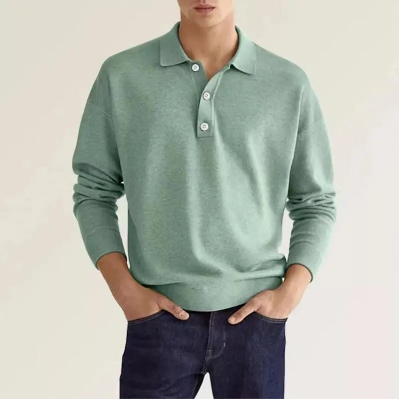 Grant Estate Wool Polo Shirt for Men by Street-Wave Wool Cotton Blend Soft Breathable Classic Lapel Collar