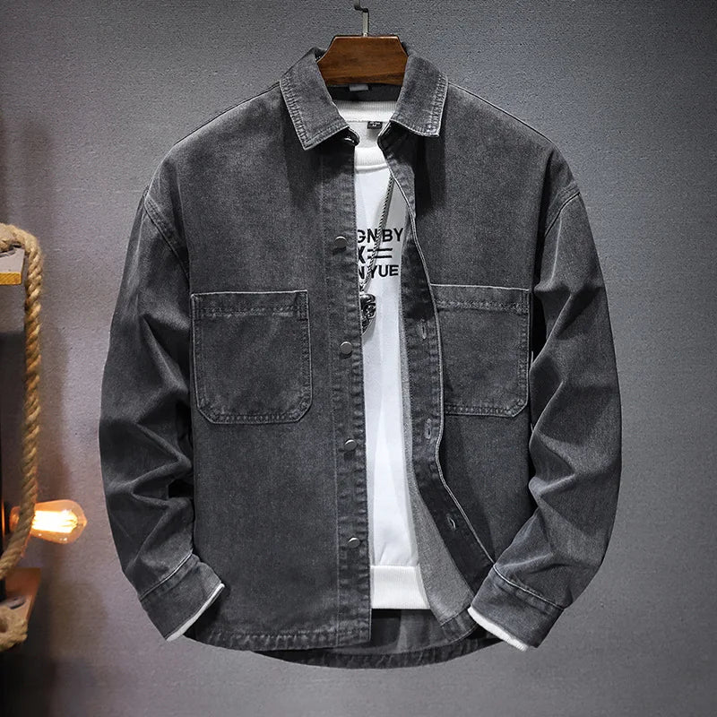 Rochefort Paris Denim Jacket For Men Street-Wave Midweight Denim With Structured Fit And Minimal Detailing