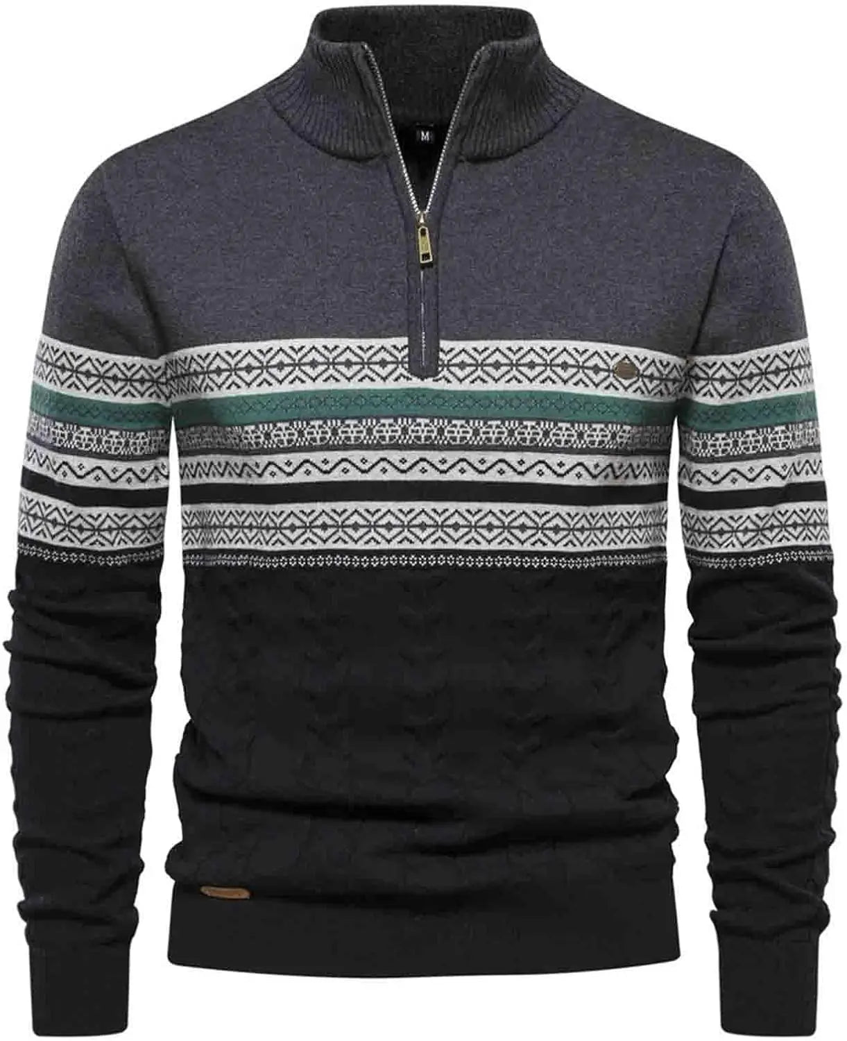 Street Wave Quarter Zip Sweater Unisex Warm Stand Up Collar