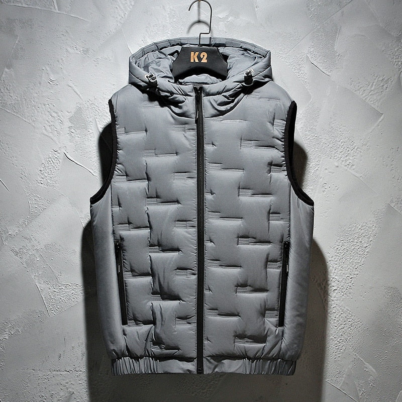 Street-Wave Cassian Premium Hooded Puffer Vest for Men Warm Insulated Outerwear Layer Versatile Fashion