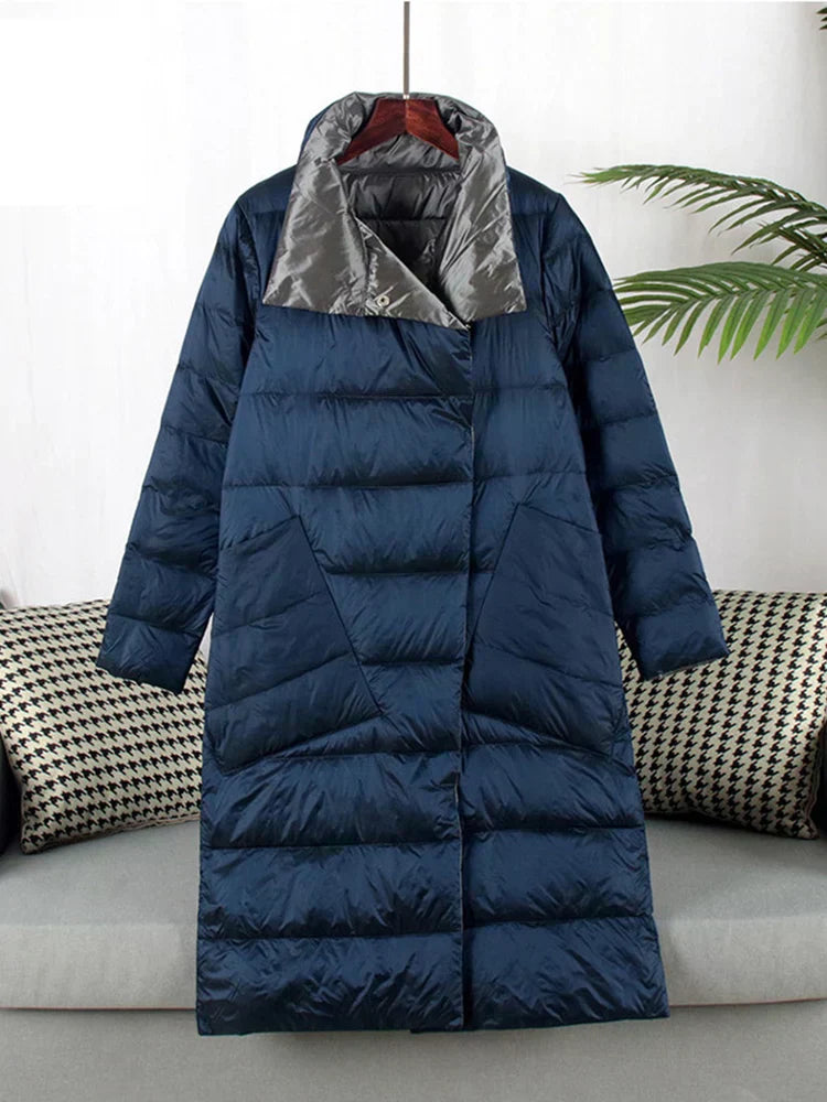 Streetwave Womens Long Plaid Puffer Coat With Heat Retention And Practical Pockets For Winter