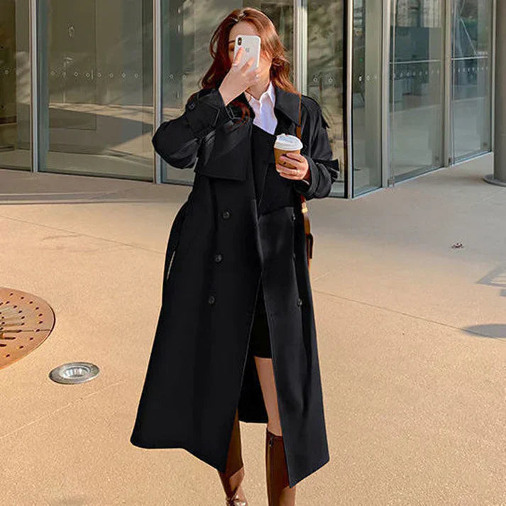 Street-Wave Kornelia Double Breasted Trench Coat For Women Timeless Elegance And Cozy Protection