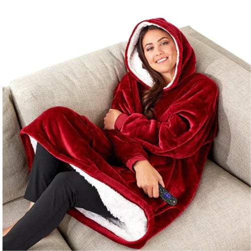 Street Wave Blanket Hoodie Oversized Plush Pullover For Unisex Lounge Wear And Cozy Winter Warmth