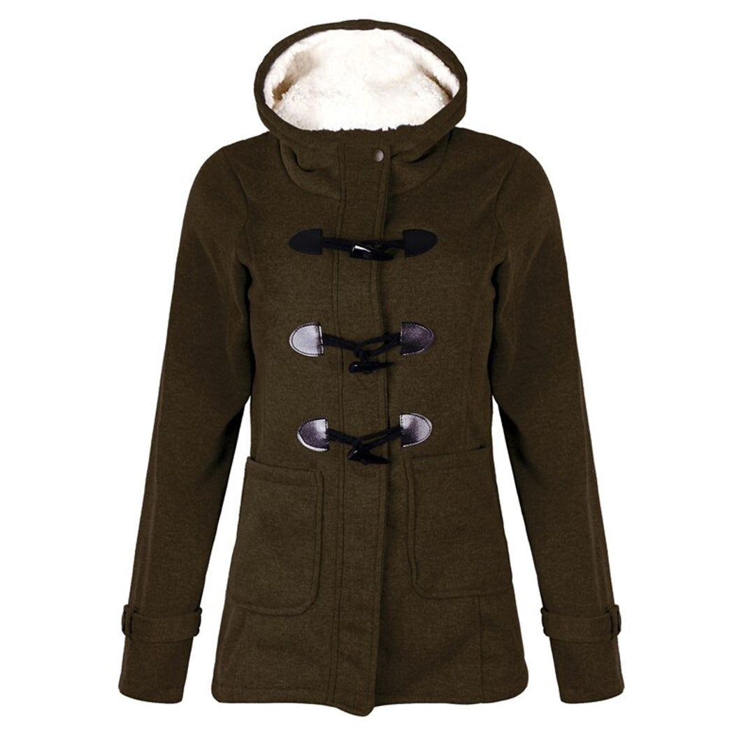 Street Wave Cozy Faux Fur Hooded Coat For Women Warm Plush Duffle Toggle Style With Sherpa Lining