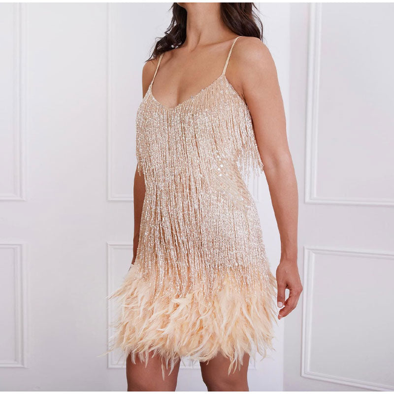 Sequin Cocktail Dress Street-Wave Lena Figure Flattering Roaring 20s Party Lovers