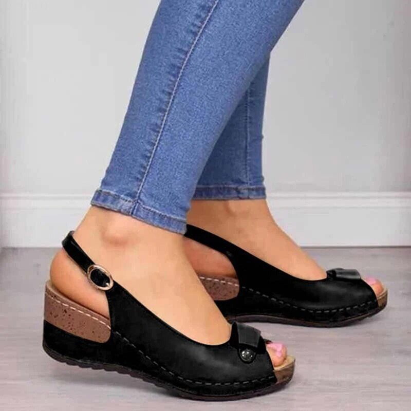 Prynn Orthopedic Heel Sandals For Women, Supportive All Day Comfort With Stylish Wedge