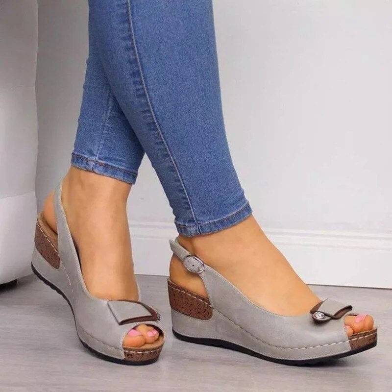 Prynn Orthopedic Heel Sandals For Women, Supportive All Day Comfort With Stylish Wedge
