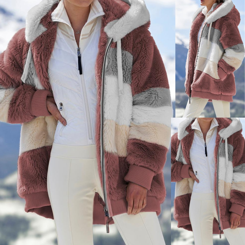 Faux Fur Hooded Jacket Street-wave Effortless Everyday Style for Streetwear Fans