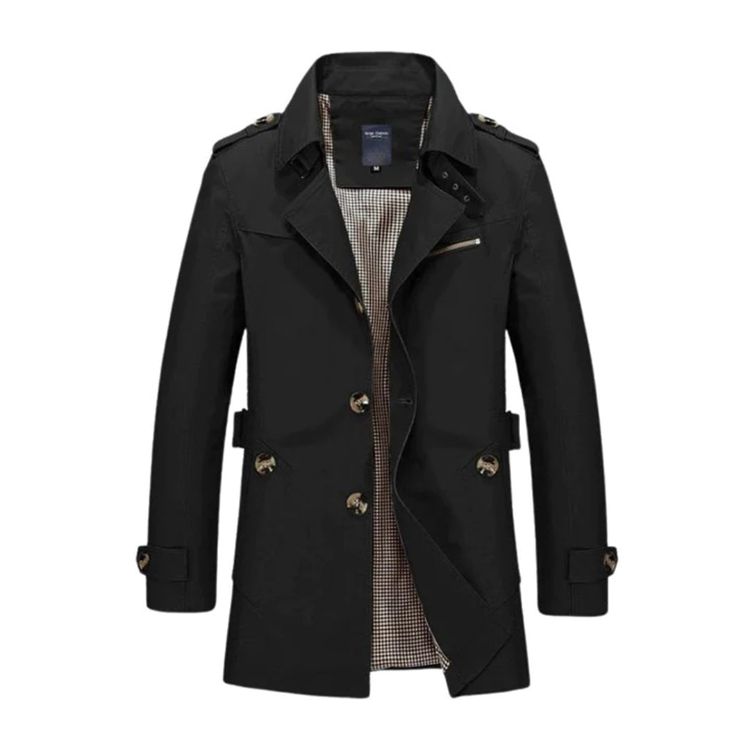 Street-Wave Men's Trench Coat Water Resistant Classic