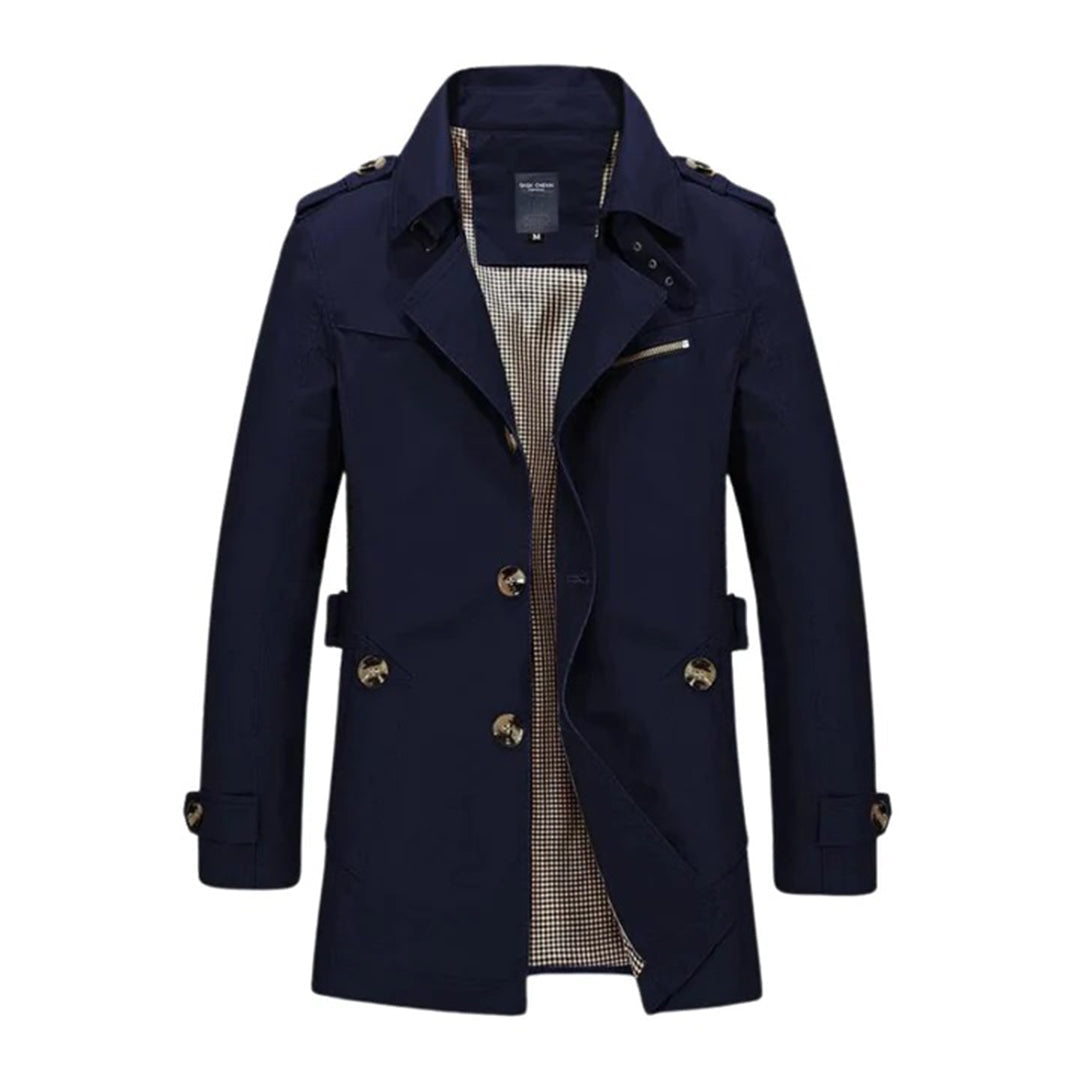 Street-Wave Men's Trench Coat Water Resistant Classic