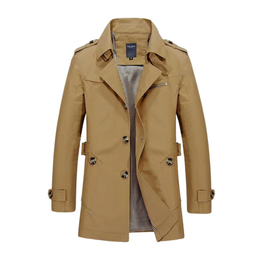 Street-Wave Men's Trench Coat Water Resistant Classic