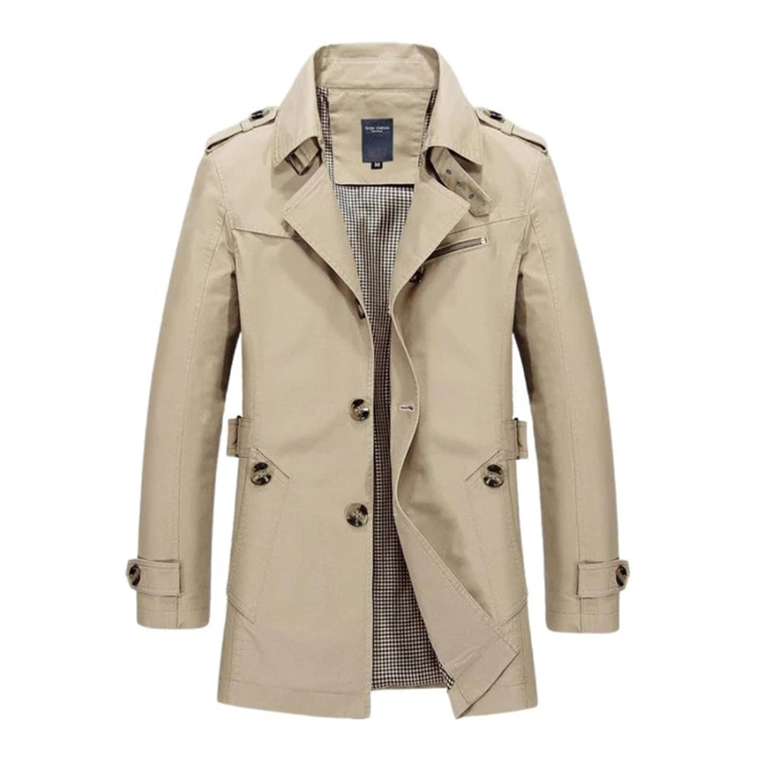 Street-Wave Men's Trench Coat Water Resistant Classic