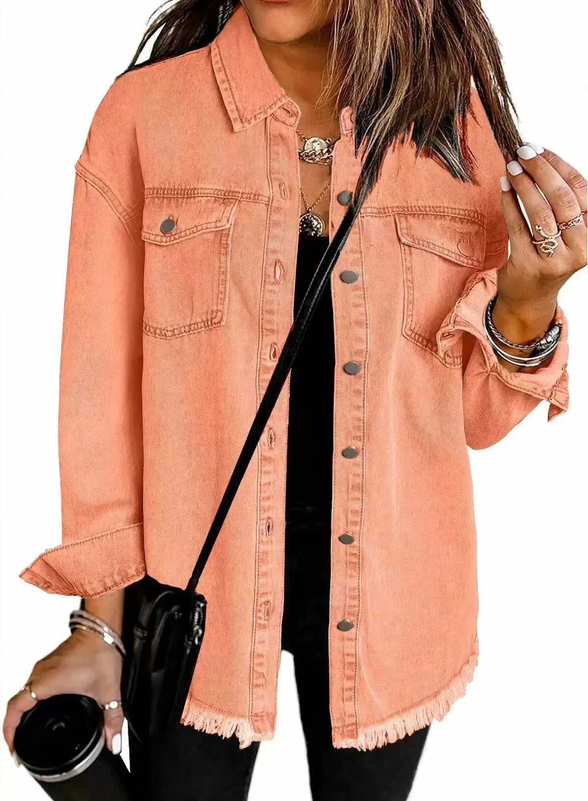 Street Wave Sophia Denim Shirt Jacket Unisex Layering