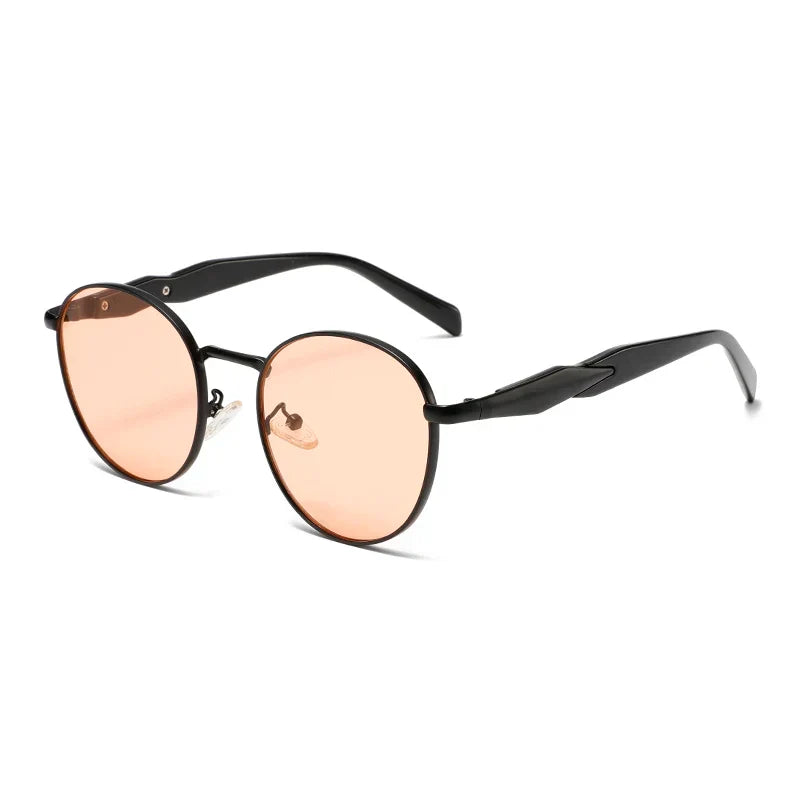 Street-Wave Darven Retro Metal Round Sunglasses UV400 Lenses Adjustable Nose Pads Unisex Fashion Accessory