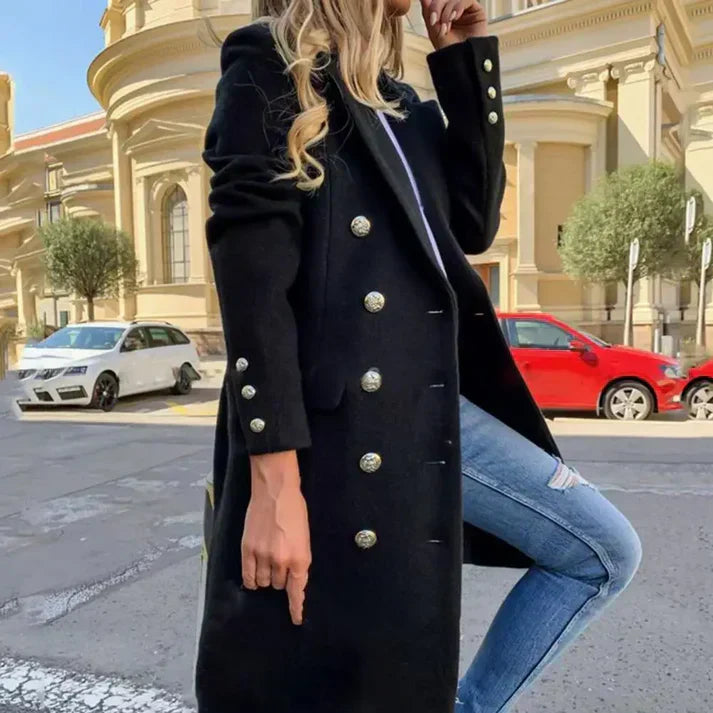Street Wave Long Coat For Women Warmth And Style Mustard Color Easy Care Eco Friendly