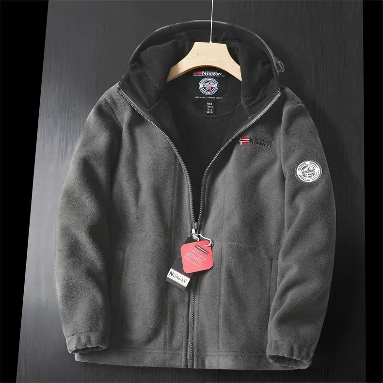 Street Wave Extra Warm Zip Hooded Jacket For Men With Superior Thermal Insulation And Durable Build