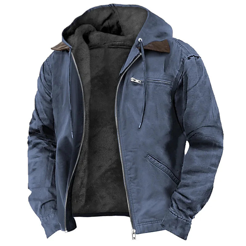 Berrick Vanguard Jacket for Men Rugged Cotton Canvas With Zip Front and Utility Pockets Cozy Fleece Lining