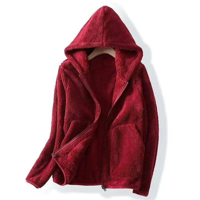 Street-wave Plus Size Fleece Hoodie Norah Oversized Cozy Fluffy Hooded Sweatshirt For Curvy Women