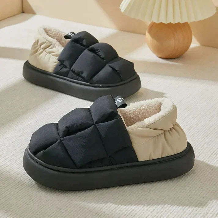 Street Wave Insulated Winter Slippers With Water Repellent Exterior Cushioned Interior Velcro Closure For Women