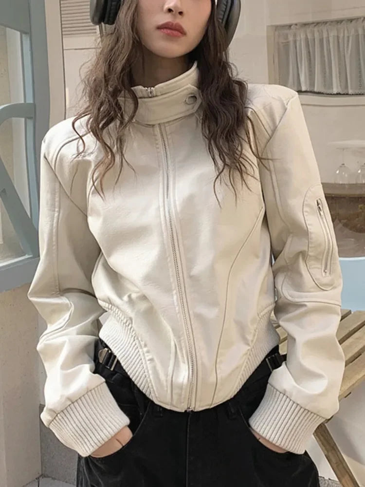 Street-Wave Beige Bomber Jacket For Women With Elegant Whisper Finish Lightweight And Versatile