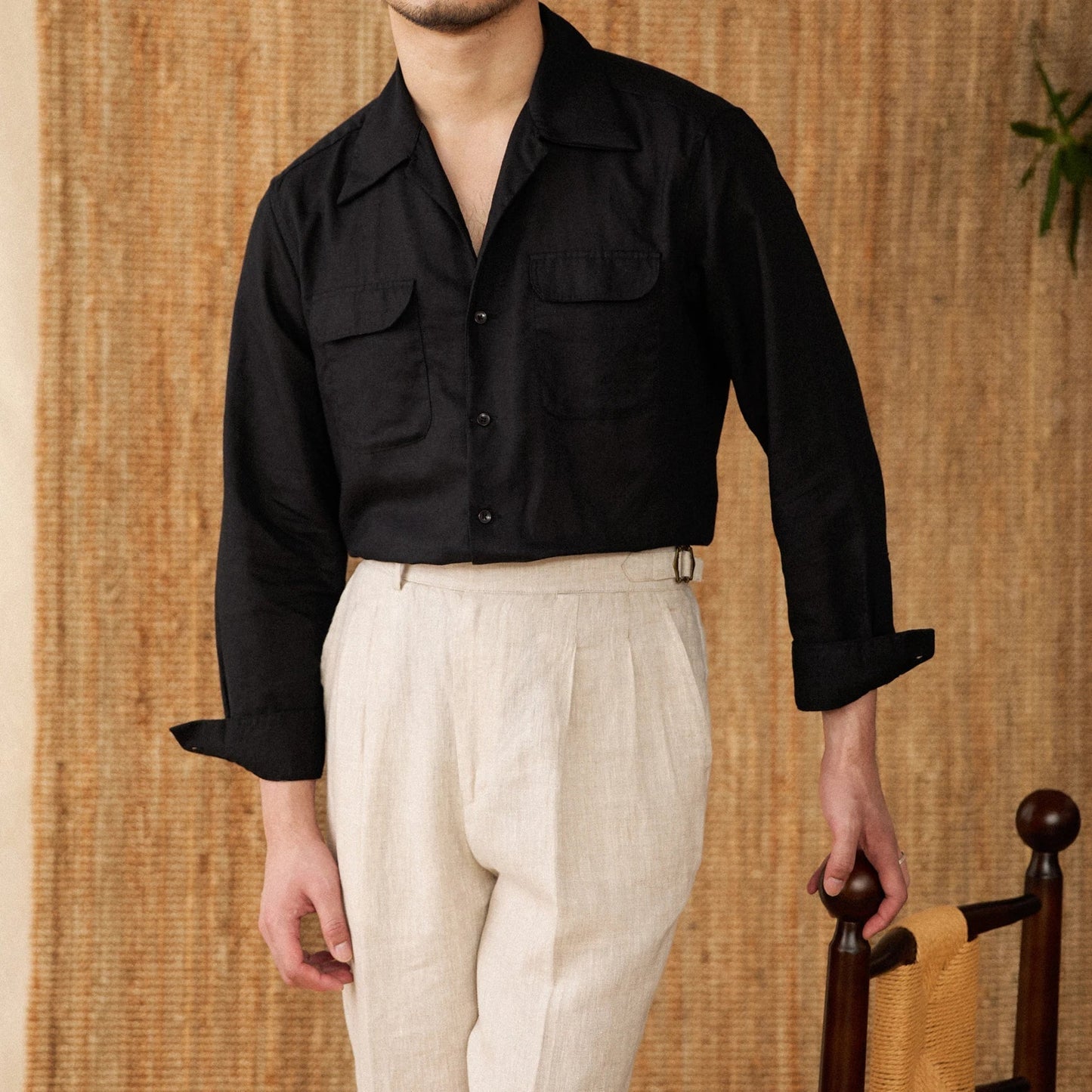 Street-Wave Men's Linen Shirt In Relaxed Fit With Long Sleeves, Button Closure, Breathable Comfort For Warm Weather