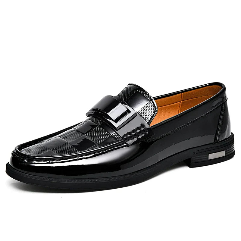 Streetwave Mens Leather Loafers With Sleek Buckle Elegant Comfort For Modern Gentleman