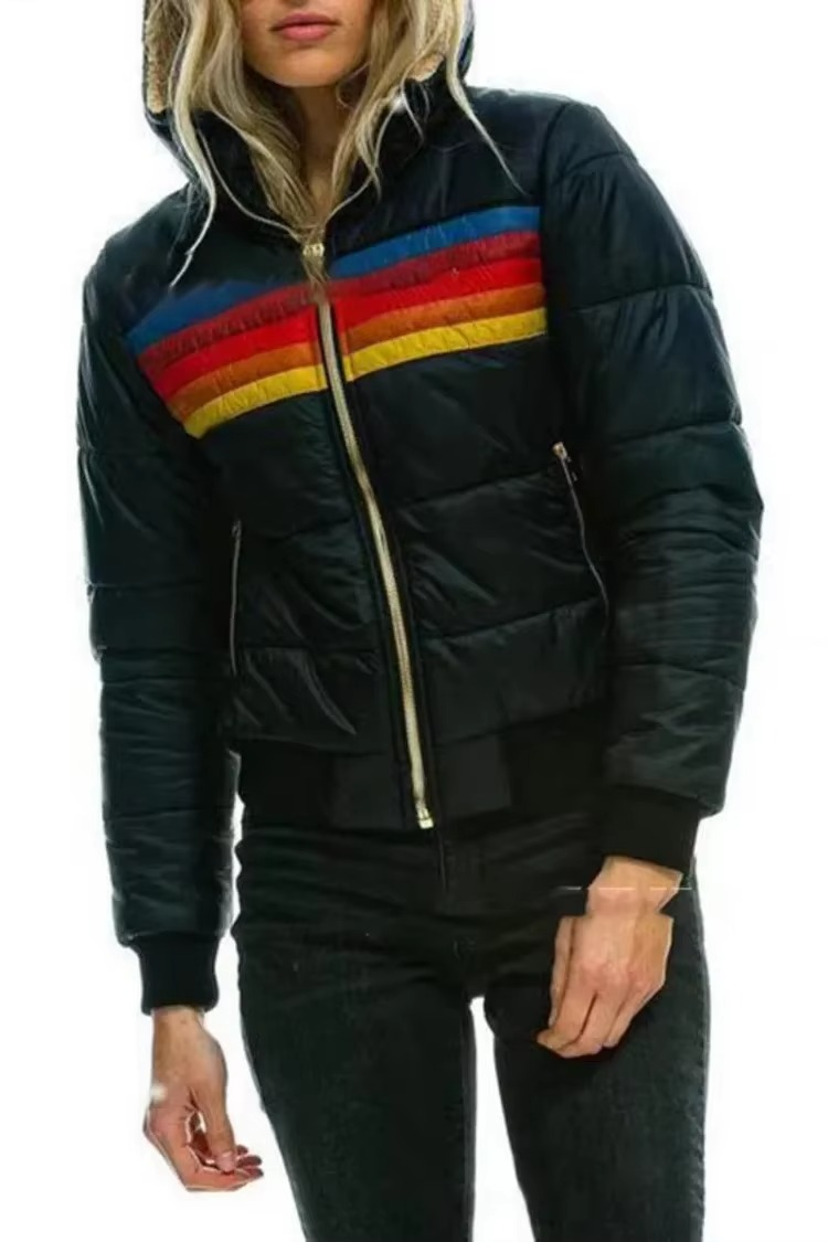 Women's Spring Cotton Jacket with Hood and Zipper – Warm, Lightweight, Casual Parka