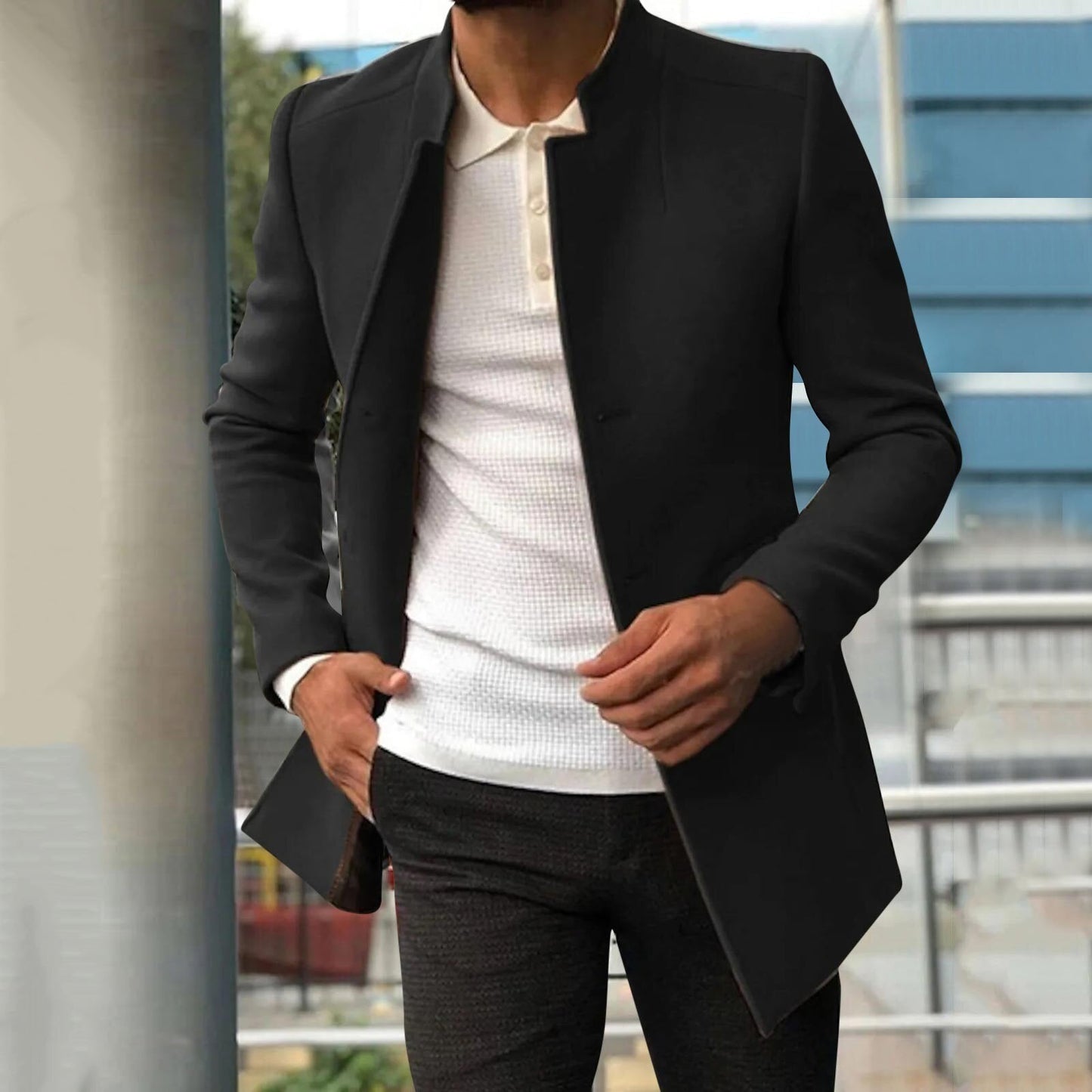 Street-wave Mens Tweed Jacket Classic Yet Modern Structured Tweed Fabric For Fall Winter