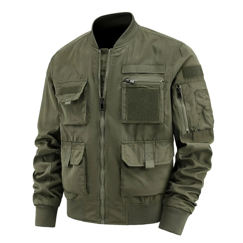 Street-Wave Venture Multi Pocket Velcro Jacket for Men with Secure Zippered Pockets and Rugged Utility
