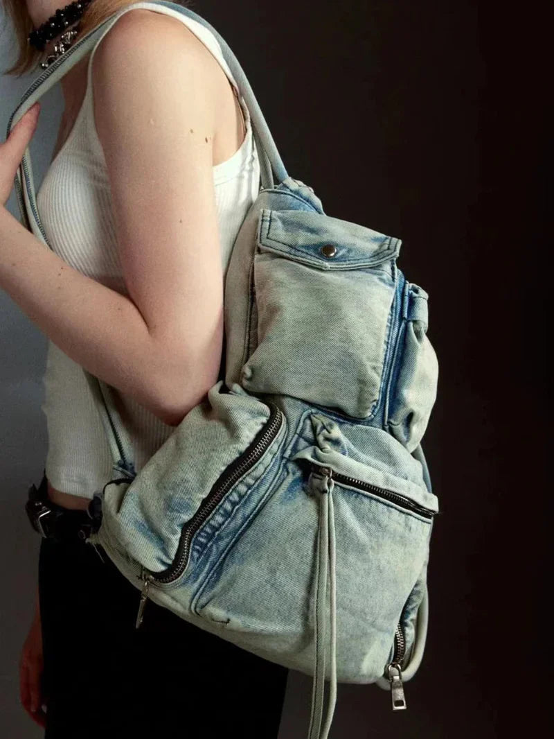 Emery Casual Denim Backpack - Street-Wave