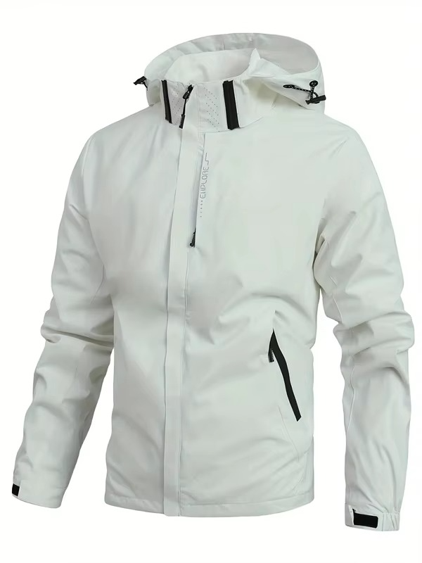 Street-Wave Men's Lightweight Waterproof Hooded Rain Jacket for Hiking and Outdoor Adventures