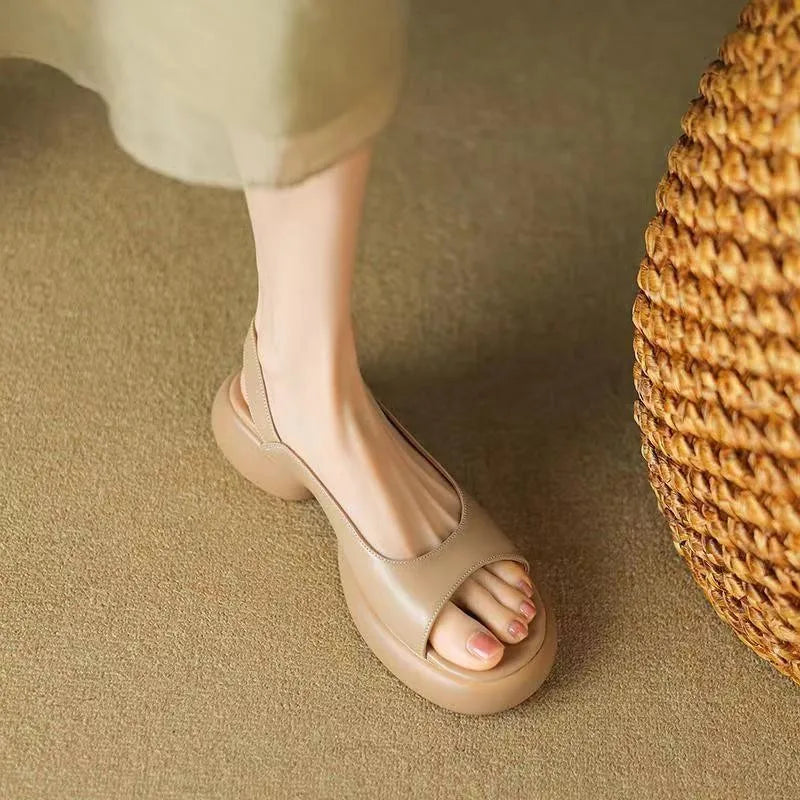Women's Platform Low Heel Sandals with Adjustable Straps and Cushioned Insole