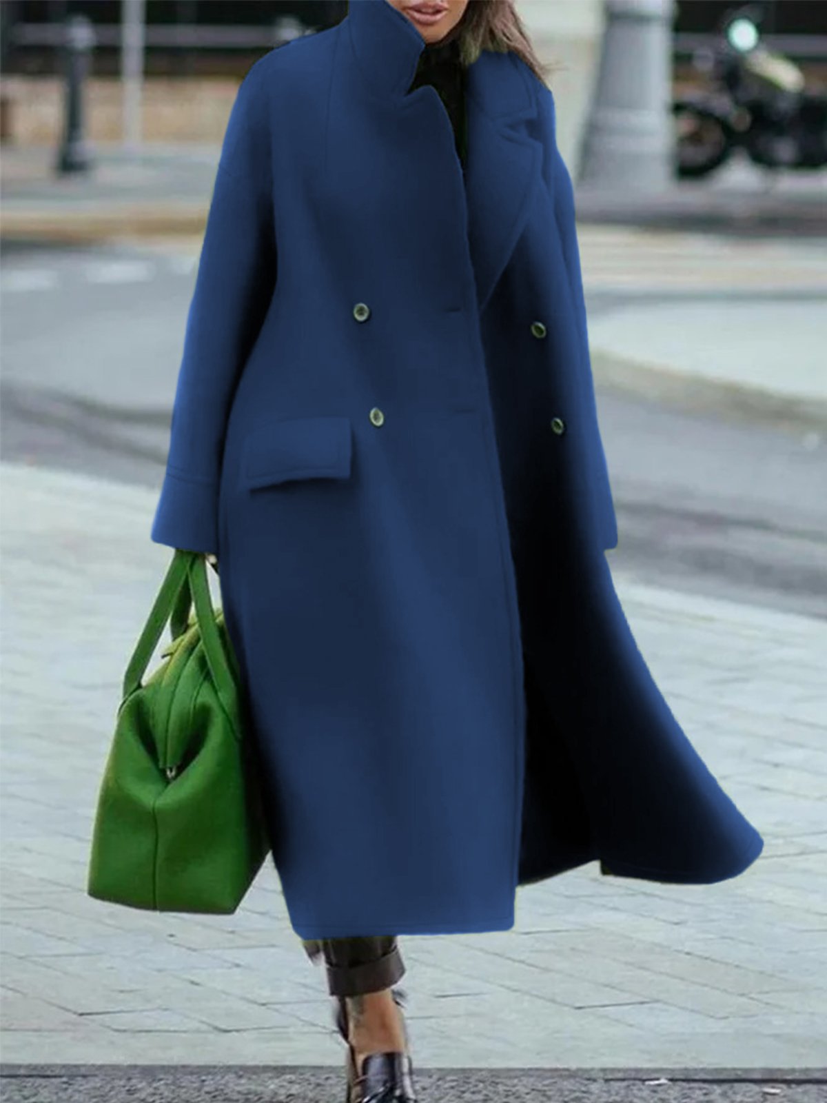 Street-Wave Double Breasted Coat For Women Elegant Winter Jacket With Timeless Chic