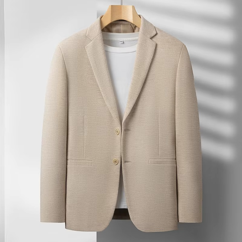 Street-Wave Mens Wool Blend Tailored Suit Jacket For Business And Formal Occasions