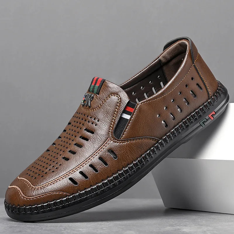 Streetwave BreezeStep AirFlex Leather Sandals For Men With LED Lighting And Breathable Comfort