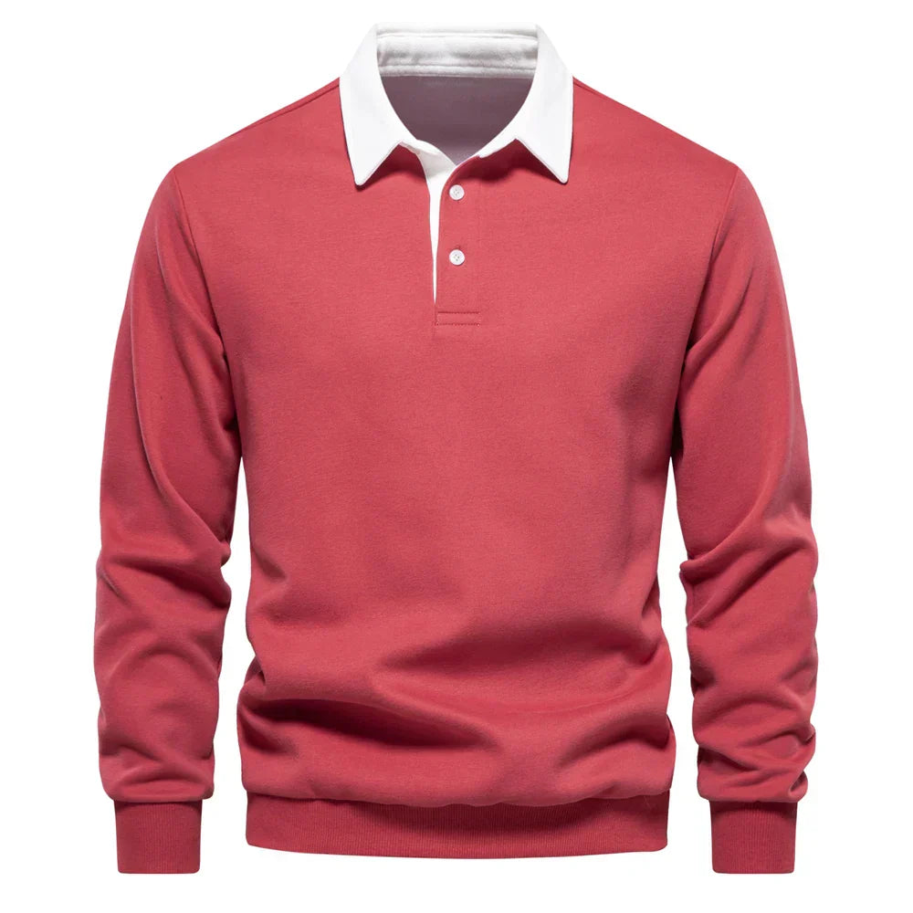 Street-wave Classic Long Sleeve Polo For Everyday Comfort And Timeless Style Men