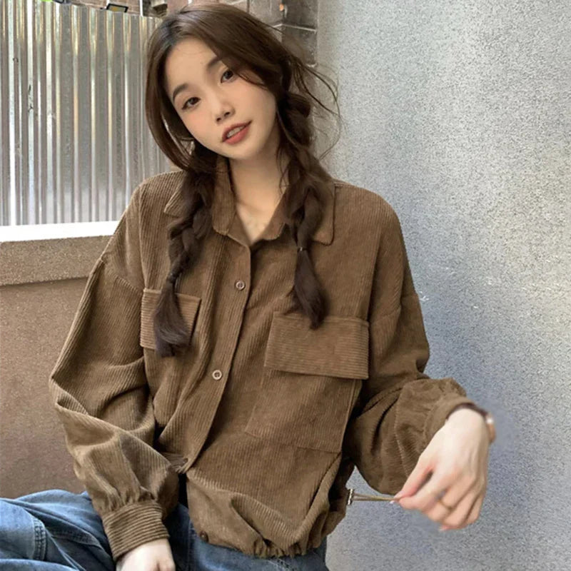 Street-Wave Women Lightweight Cotton Button-Down Shirt Effortless Chic Comfort For Everyday Wear