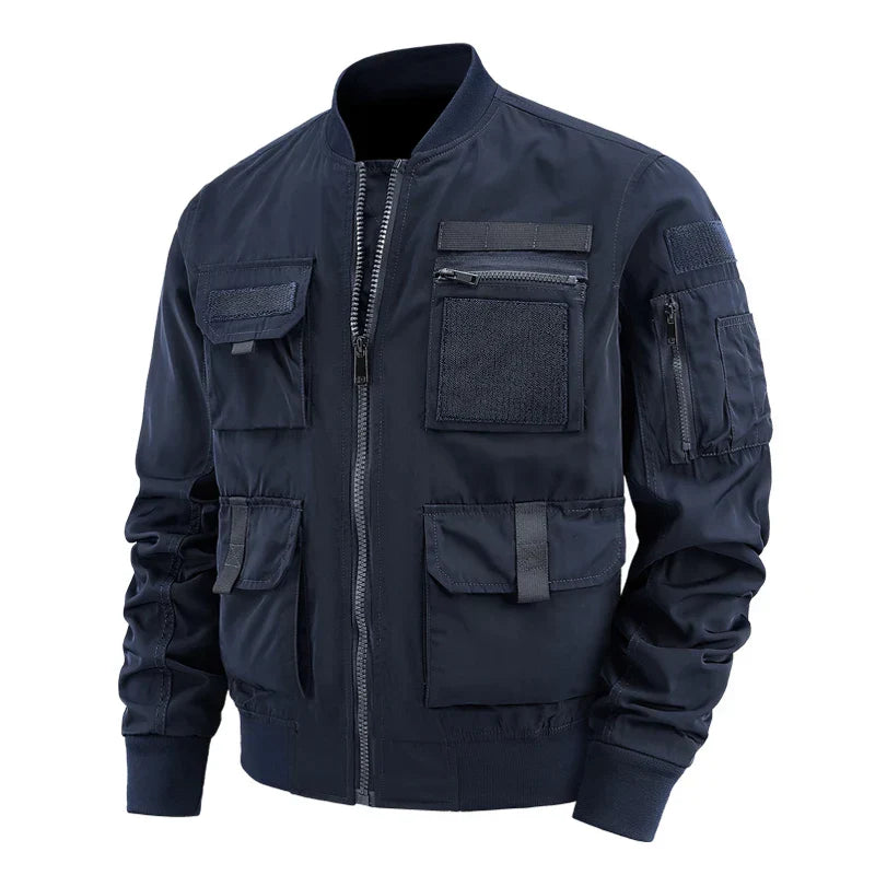 Street-Wave Venture Multi Pocket Velcro Jacket for Men with Secure Zippered Pockets and Rugged Utility