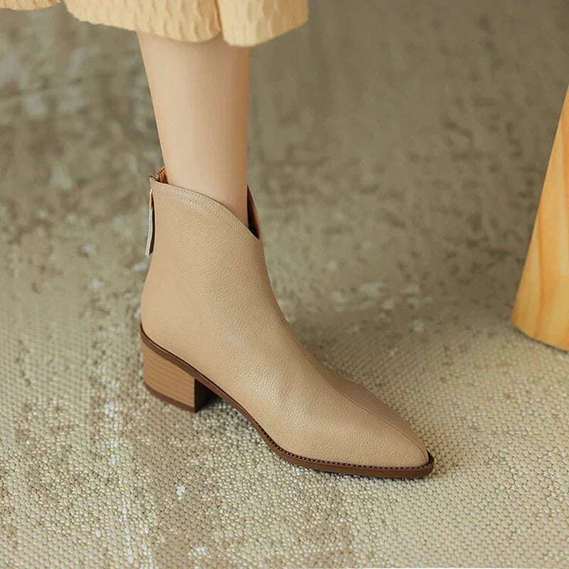 Street-wave Block Heel Ankle Boots For Women Elegant Comfort And Versatile Style